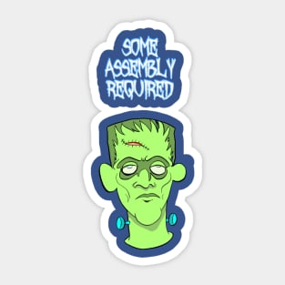 Some Assembly Required cute creepy cartoon Frankenstein monster horror Sticker